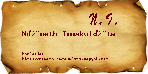 Németh Immakuláta névjegykártya
